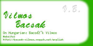 vilmos bacsak business card